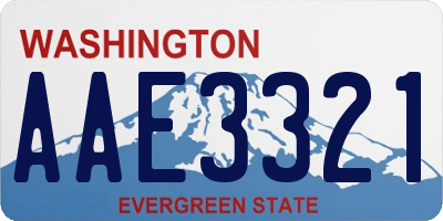 WA license plate AAE3321