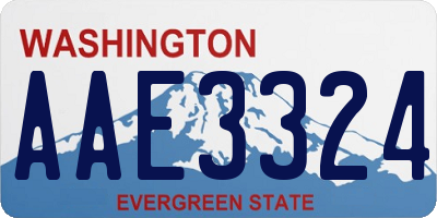 WA license plate AAE3324