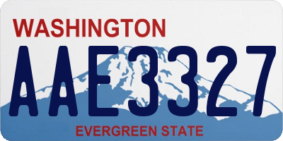 WA license plate AAE3327