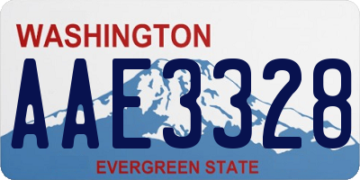 WA license plate AAE3328