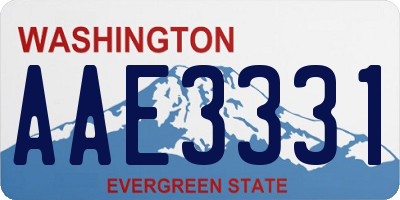 WA license plate AAE3331