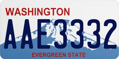 WA license plate AAE3332
