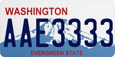 WA license plate AAE3333