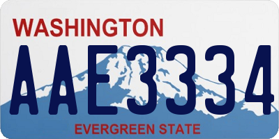 WA license plate AAE3334