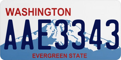 WA license plate AAE3343