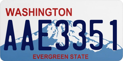 WA license plate AAE3351