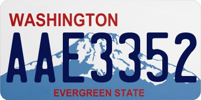 WA license plate AAE3352