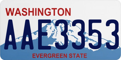 WA license plate AAE3353