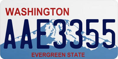 WA license plate AAE3355