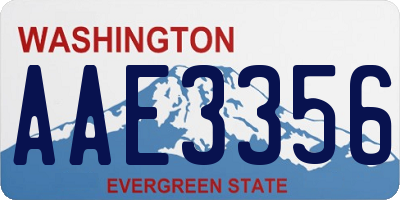 WA license plate AAE3356