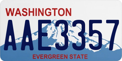 WA license plate AAE3357