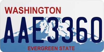 WA license plate AAE3360