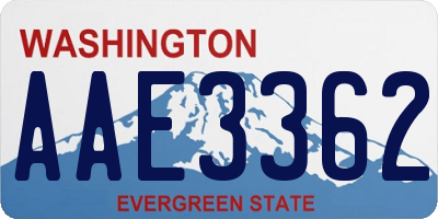 WA license plate AAE3362