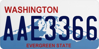 WA license plate AAE3366