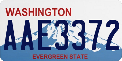 WA license plate AAE3372