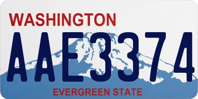 WA license plate AAE3374