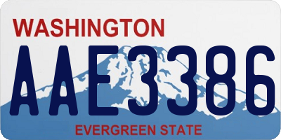 WA license plate AAE3386