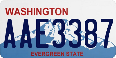 WA license plate AAE3387