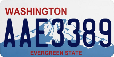 WA license plate AAE3389