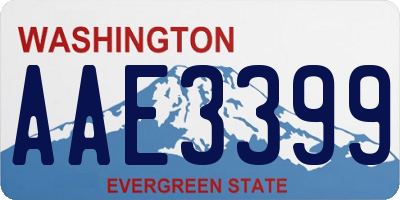 WA license plate AAE3399