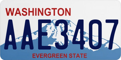 WA license plate AAE3407