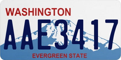 WA license plate AAE3417