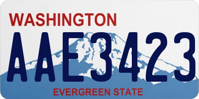 WA license plate AAE3423