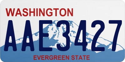 WA license plate AAE3427