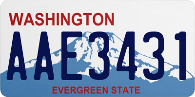 WA license plate AAE3431