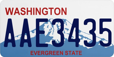 WA license plate AAE3435