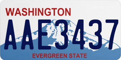WA license plate AAE3437