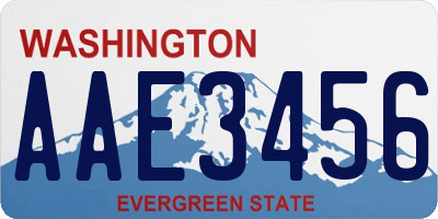 WA license plate AAE3456
