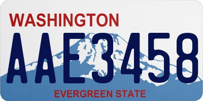 WA license plate AAE3458