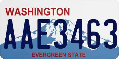 WA license plate AAE3463