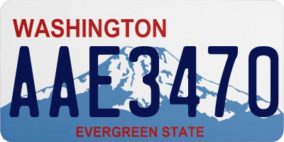 WA license plate AAE3470