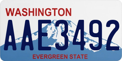WA license plate AAE3492
