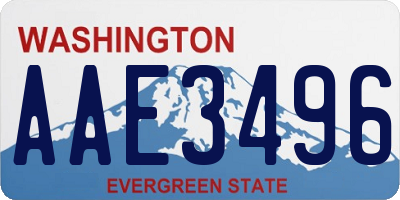 WA license plate AAE3496