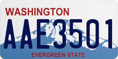 WA license plate AAE3501