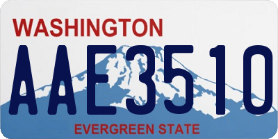 WA license plate AAE3510