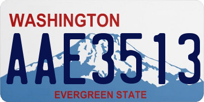 WA license plate AAE3513