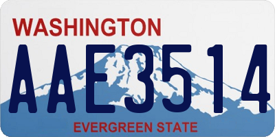 WA license plate AAE3514