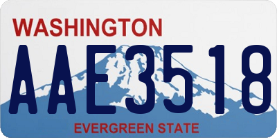 WA license plate AAE3518