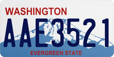 WA license plate AAE3521