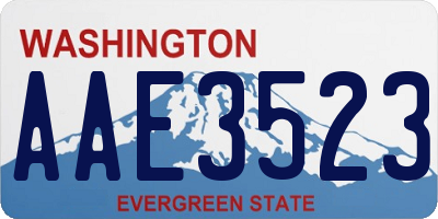 WA license plate AAE3523