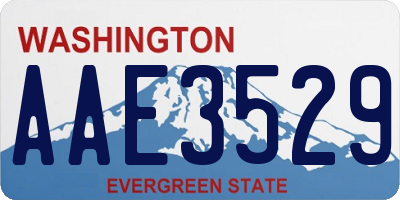 WA license plate AAE3529