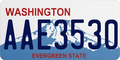 WA license plate AAE3530