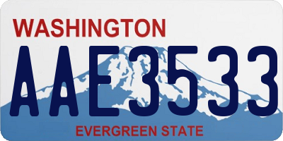 WA license plate AAE3533