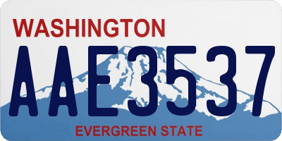 WA license plate AAE3537