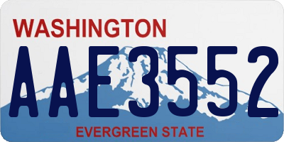 WA license plate AAE3552