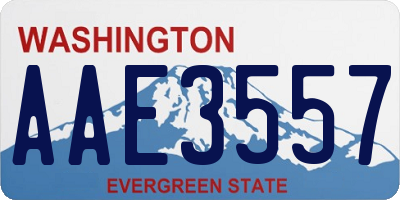 WA license plate AAE3557